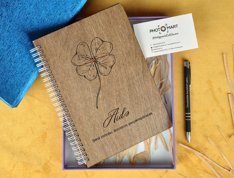 Wooden Notebook | Luck Clover | Photomart.az