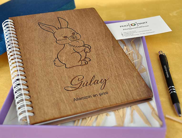 Wooden Notebook | Rabbit | Photomart.az