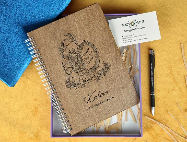 Wooden Notebook | Scorpion | Photomart.az